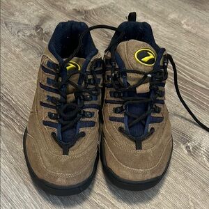 Brown and Blue Athletic Shoes